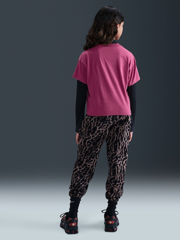Nike Beet Pink Animal Print Boxy T-Shirt - Image 2 of 6