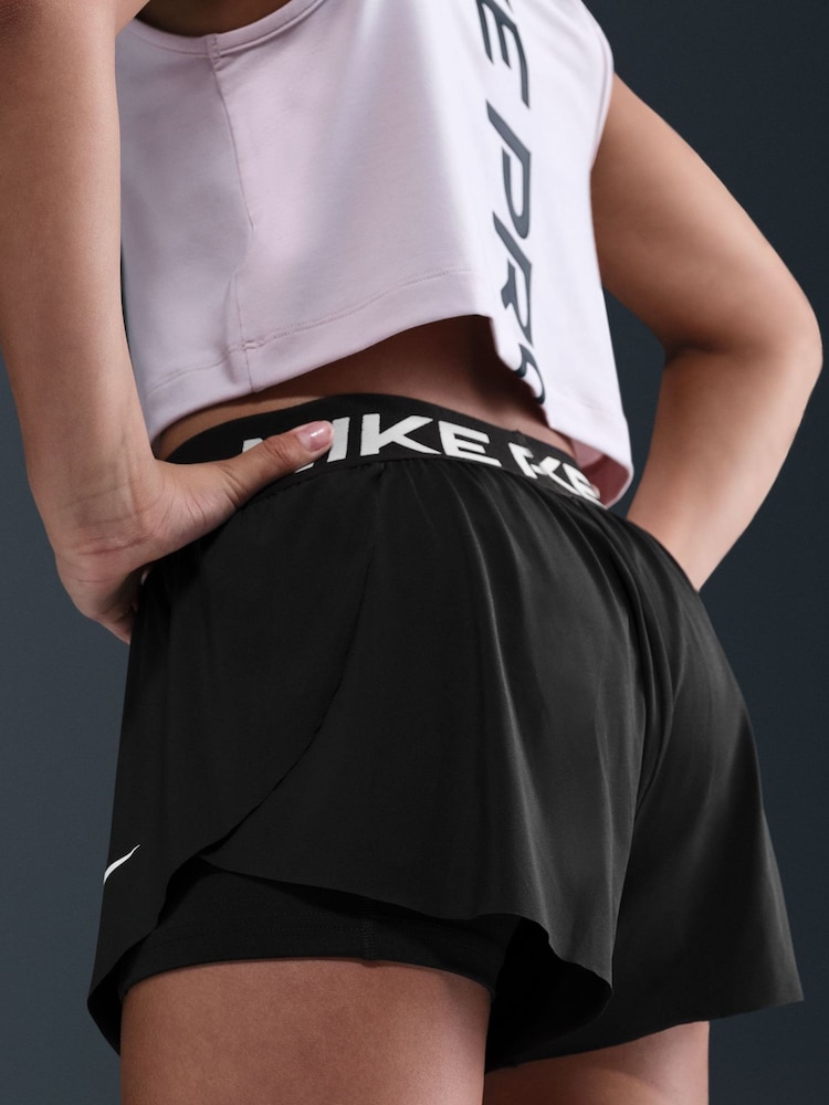 Nike Black Pro Dri-FIT 2 In 1 Shorts - Image 5 of 5