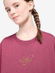 Nike Beet Pink Shine Graphic Print T-Shirt - Image 3 of 3