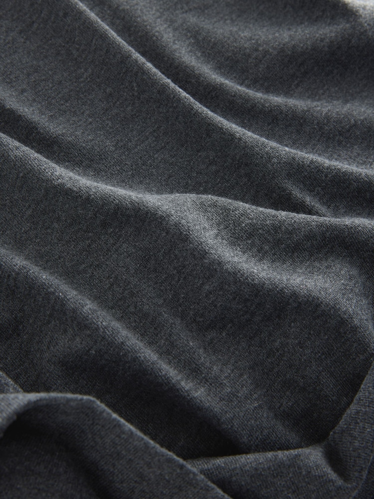 Grey Dark Marl Relaxed Fit Heavyweight T-Shirt - Image 3 of 3 Grey Dark Marl Relaxed Fit Heavyweight T-Shirt - Image 3 of 3