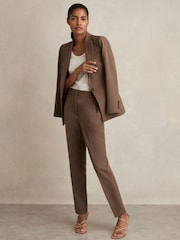 Reiss Mink Neutral Gabi Tailored Single Breasted Suit Blazer - Image 1 of 7