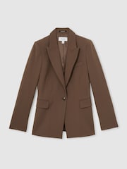 Reiss Mink Neutral Gabi Tailored Single Breasted Suit Blazer - Image 2 of 7