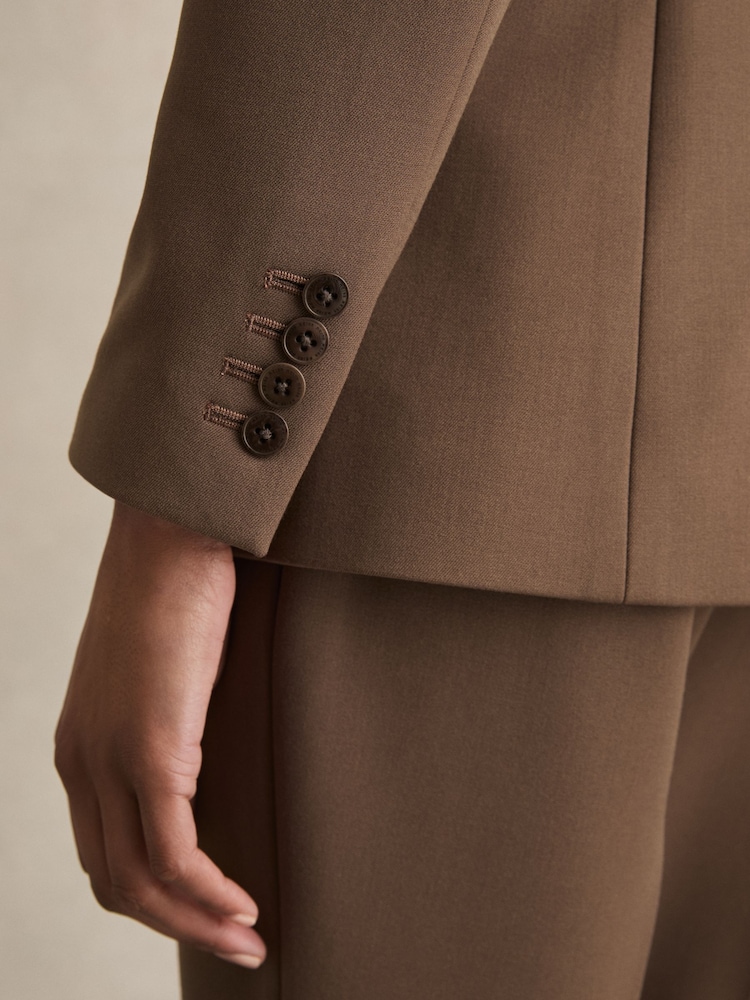 Mink neutraal - Reiss Gabi maatsnit-kostuumblazer met enkele knoopsluiting - Image 5 of 7