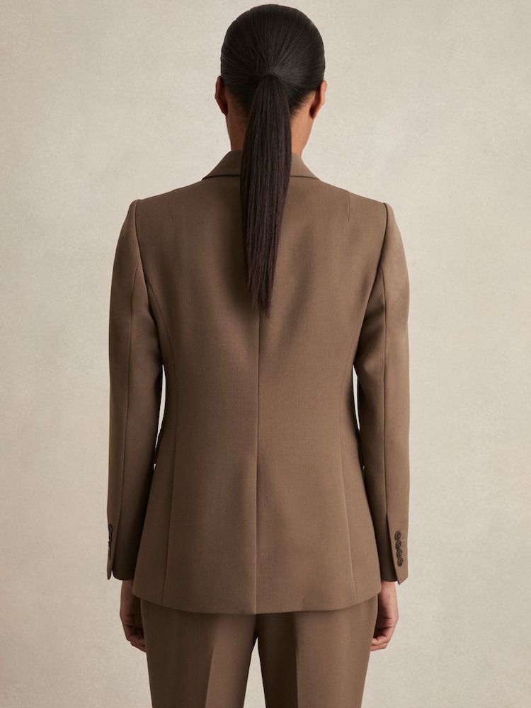 Mink neutraal - Reiss Gabi maatsnit-kostuumblazer met enkele knoopsluiting - Image 6 of 7