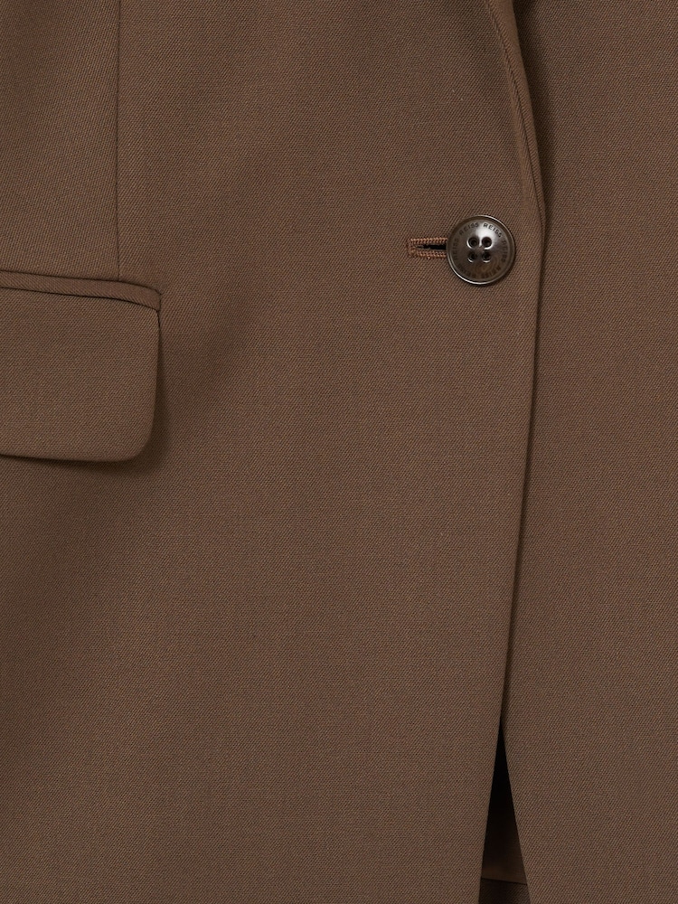 Reiss Mink Neutral Gabi Tailored Single Breasted Suit Blazer - Image 7 of 7