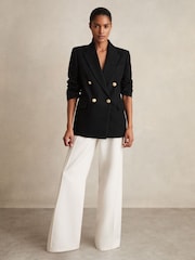 Reiss Eden Oversized Double-Breasted Blazer Linen-Blend - Imagen 1 de 7