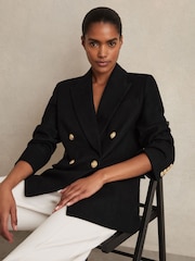 Reiss Eden Oversized Double-Breasted Blazer Linen-Blend - Imagen 3 de 7