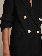 Reiss Eden Oversized Double-Breasted Blazer Linen-Blend - Imagen 4 de 7