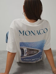 Reiss White Monaco McLaren F1 Team Monaco GP Unisex Fit T-Shirt - Image 6 of 9