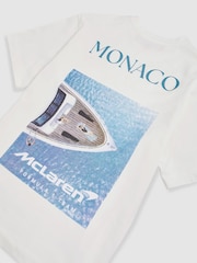 Reiss White Monaco McLaren F1 Team Monaco GP Unisex Fit T-Shirt - Image 9 of 9