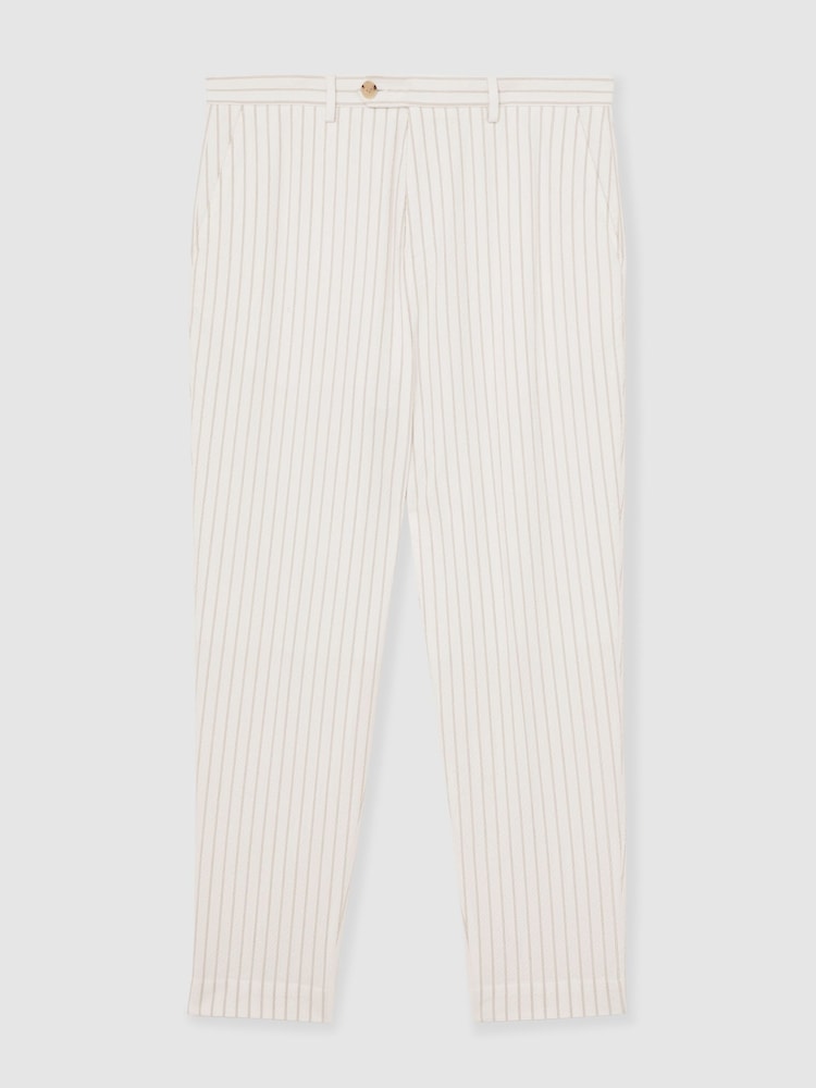 Reiss Easton Regular-Fit Cotton-Blend Pinstripe Trousers - Imagen 2 de 8