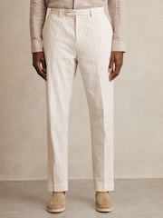 Reiss Easton Regular-Fit Cotton-Blend Pinstripe Trousers - Imagen 4 de 8