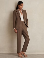 Reiss Mink Neutral Gabi Slim Fit Suit Trousers - Image 1 of 6