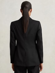 Reiss Black Haisley Wool Blend Double Breasted Suit Blazer - Image 5 of 6