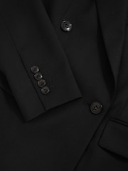 Reiss Black Haisley Wool Blend Double Breasted Suit Blazer - Image 6 of 6