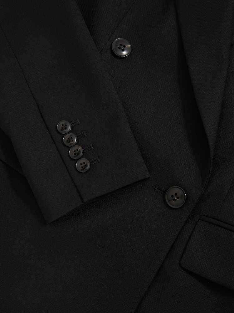 Reiss Black Haisley Wool Blend Double Breasted Suit Blazer - Image 6 of 6