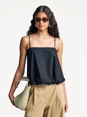 By Malene Birger Black Mia Bubble Hem Top - Image 1 of 7