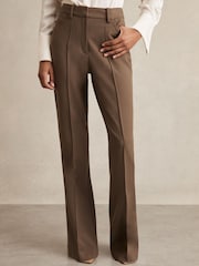 Reiss Mink Neutral Gabi Flared Suit Trousers - Image 3 of 6