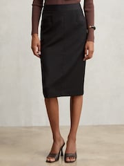 Reiss Black Haisley Wool-Blend Pencil Skirt - Image 3 of 6