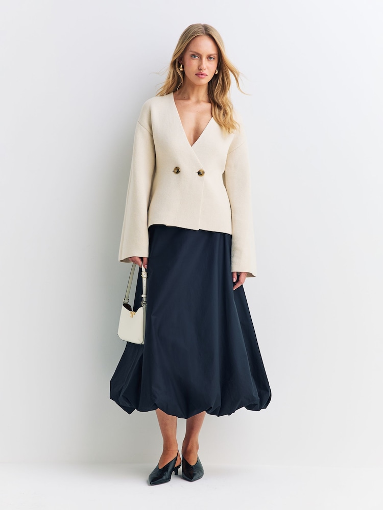 By Malene Birger Black Aubrey Bubble Hem Skirt - Image 1 of 7