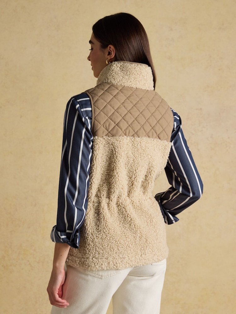 Joules Tadworth Cream Fleece Gilet - Image 2 of 8