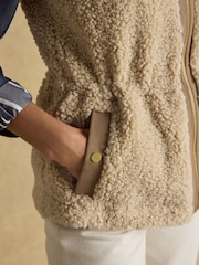 Joules Tadworth Cream Fleece Gilet - Image 6 of 8
