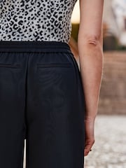Sosandar Black Wide Leg Tie Waist Trousers - Image 5 of 5