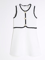 Alb - Rochie pentru fete River Island cu model scoică - Imaginea 1 din 4