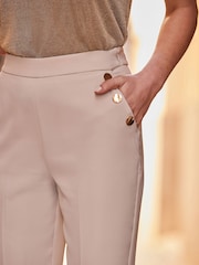 Sosandar Natural Button Detail Tapered Trousers - Image 5 of 5
