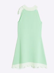River Island Green Girls Bow Scallop Hem Dress - Image 2 of 4