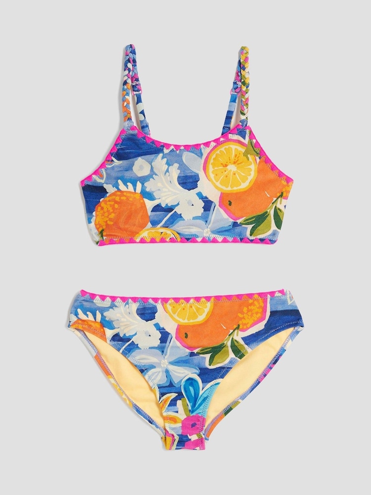River Island Blue Girls Fruit Print Bikini - Image 1 of 3