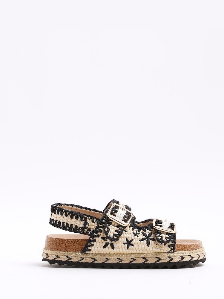 River Island Brown Girls Mono Whipstitch Sandals - Image 1 of 5