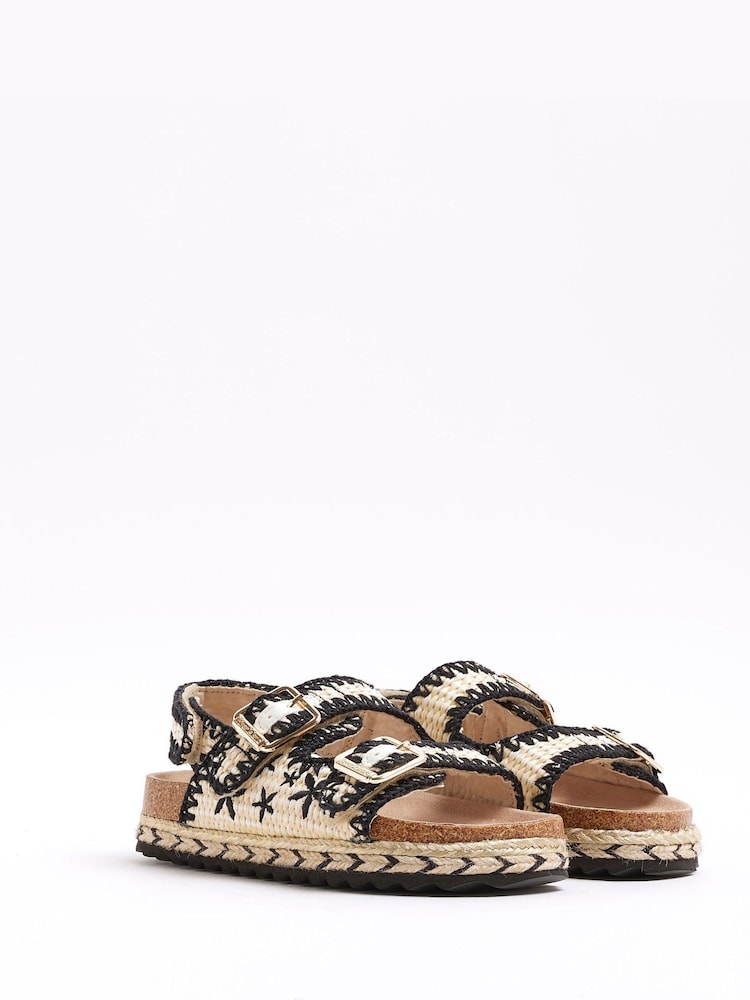 River Island Brown Girls Mono Whipstitch Sandals - Image 2 of 5