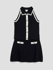 River Island Black Girls Button Top & Skirt set - Image 1 of 4