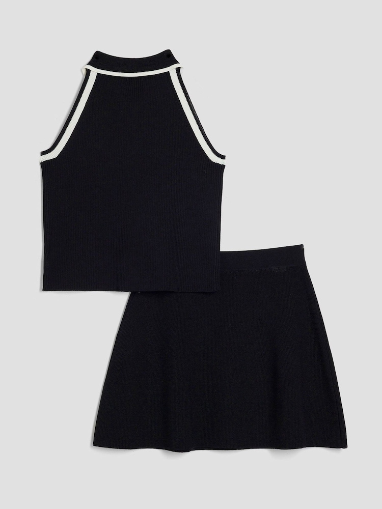 River Island Black Girls Button Top & Skirt set - Image 2 of 4