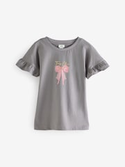River Island Girls 100% Cotton Frill T-Shirts 2 Pack - Bild 3 von 3