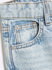 River Island Blue Girls 100% Cotton Denim Ripped Straight Jeans - Image 3 of 4