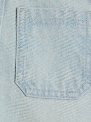 River Island Blue Girls Denim 100% Cotton Cropped Wide Leg Jeans - Image 3 of 4