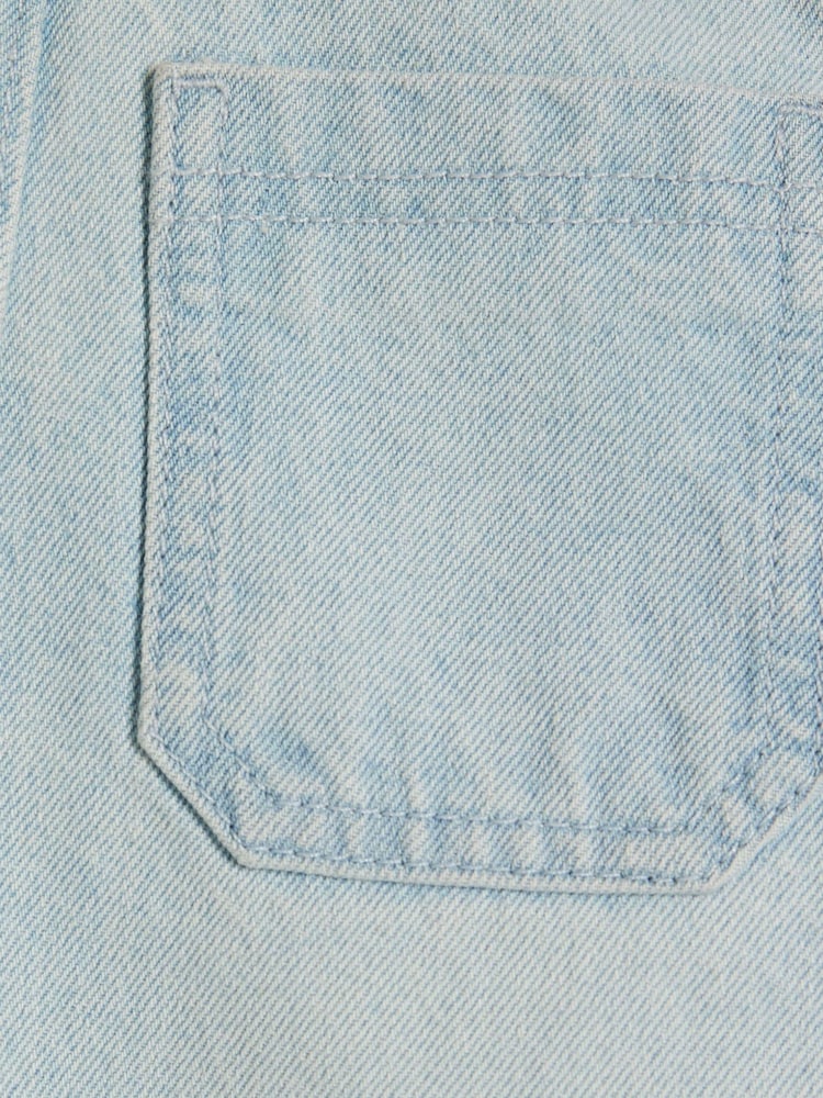 River Island Blue Girls Denim 100% Cotton Cropped Wide Leg Jeans - Image 3 of 4