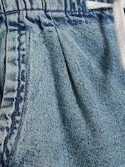 River Island Blue Girls 100% Cotton Denim Wide Leg Jeans - Image 4 of 4