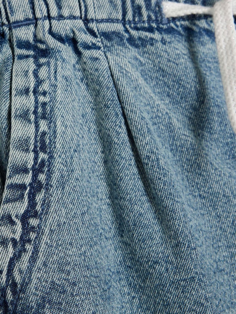 River Island Blue Girls 100% Cotton Denim Wide Leg Jeans - Image 4 of 4