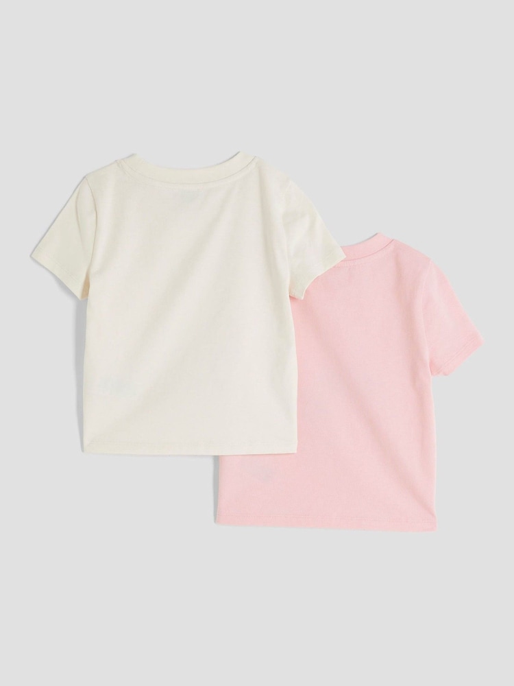 River Island Girls Postcard Print 100% Cotton T-Shirts 2 Pack - Bild 2 von 4
