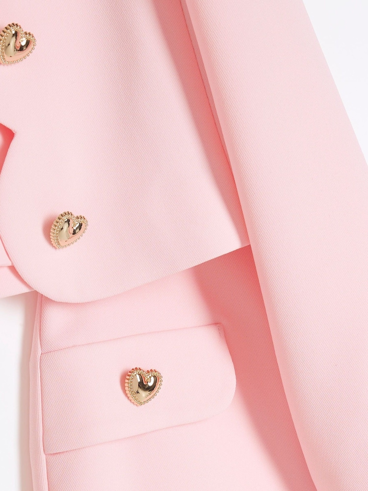 River Island Pink Girls Scallop Jacket and Skirt Set - Image 5 of 5