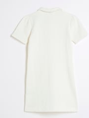 River Island Cream Girls Jacquard Daisy Dress - Image 2 of 4