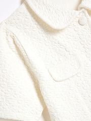 River Island Cream Girls Jacquard Daisy Dress - Image 3 of 4