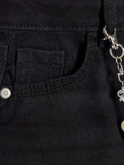 River Island Black Girls Denim Circle 100% Cotton Shorts - Image 3 of 4
