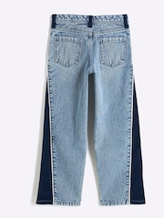 River Island Blue Girls Denim 100% Cotton Hybrid Straight Jeans - Image 2 of 4