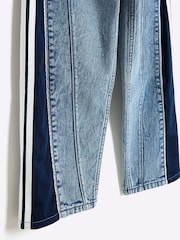 River Island Blue Girls Denim 100% Cotton Hybrid Straight Jeans - Image 4 of 4