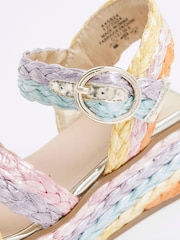 River Island Natural Girls Multi Colour Wedge Sandals - Image 2 of 2