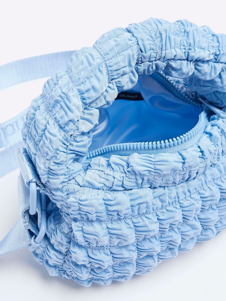 River Island Blue Girls Nylon Scrunch Grab Bag - Image 2 of 5
